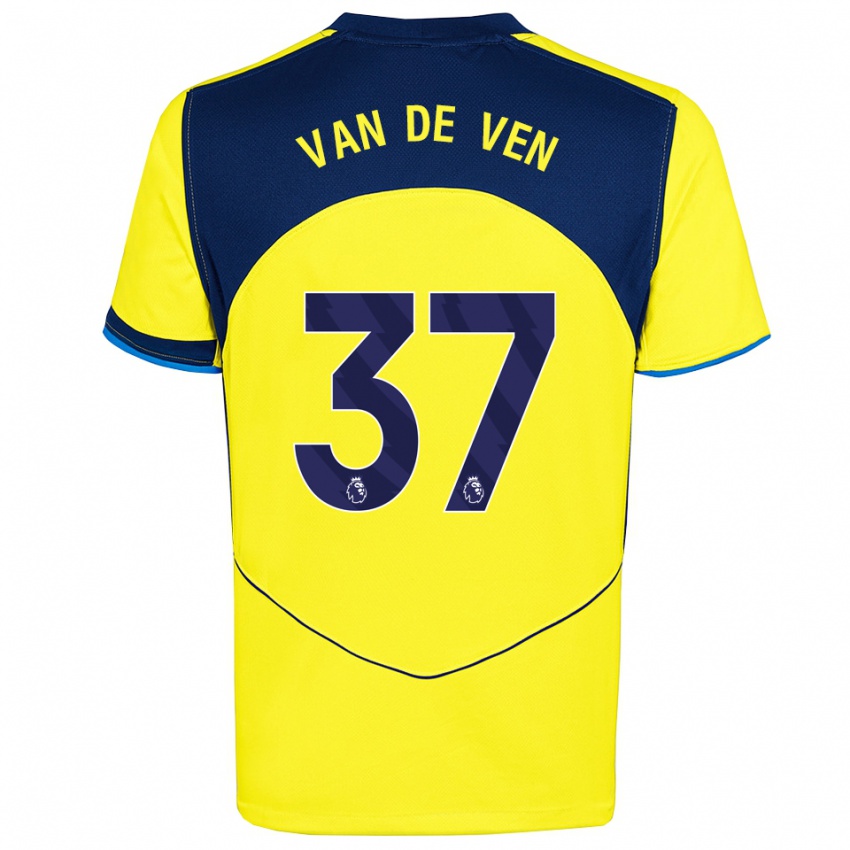 נשים מיקי ואן דה ון #37 צהוב נייבי ג'רזי קיט שלישי 2025/26 חולצה קצרה