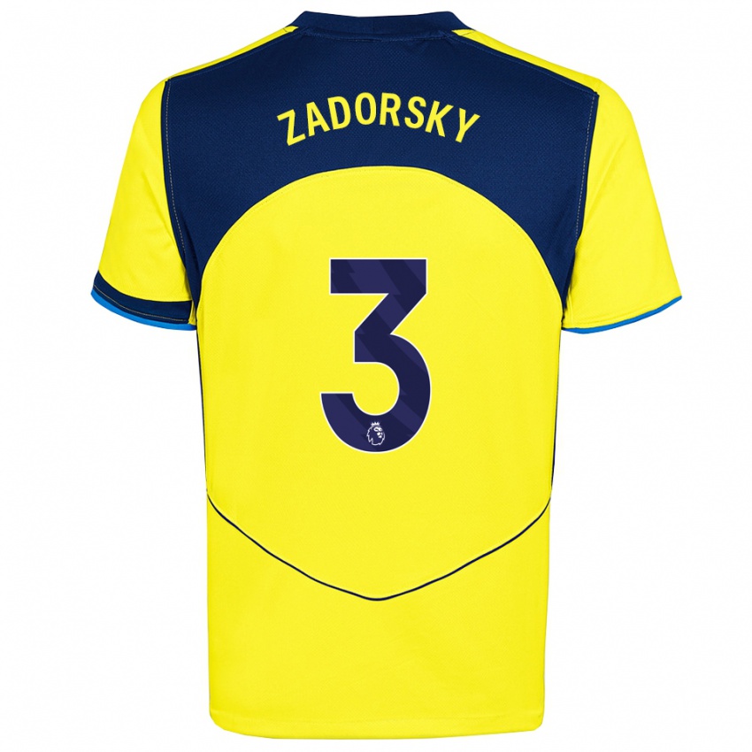 נשים שלינה זאדורסקי #3 צהוב נייבי ג'רזי קיט שלישי 2025/26 חולצה קצרה