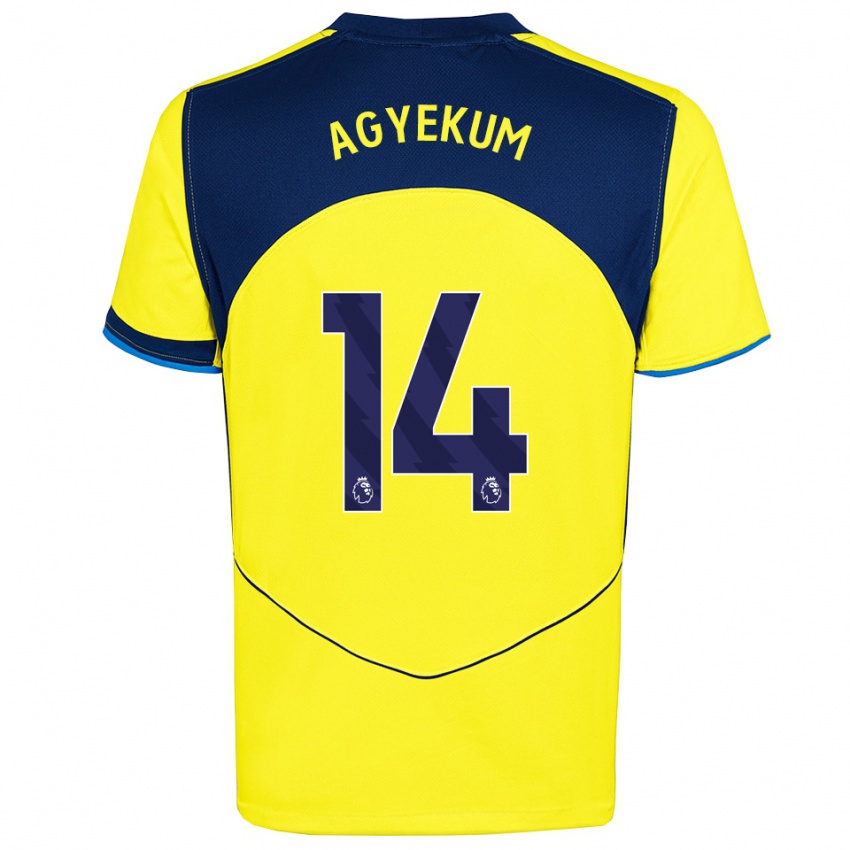 נשים עזרא אגייקום #14 צהוב נייבי ג'רזי קיט שלישי 2025/26 חולצה קצרה