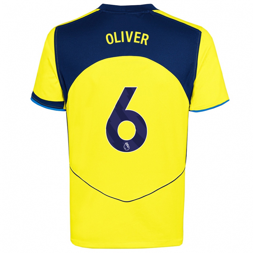 נשים Dexter Oliver #6 צהוב נייבי ג'רזי קיט שלישי 2025/26 חולצה קצרה