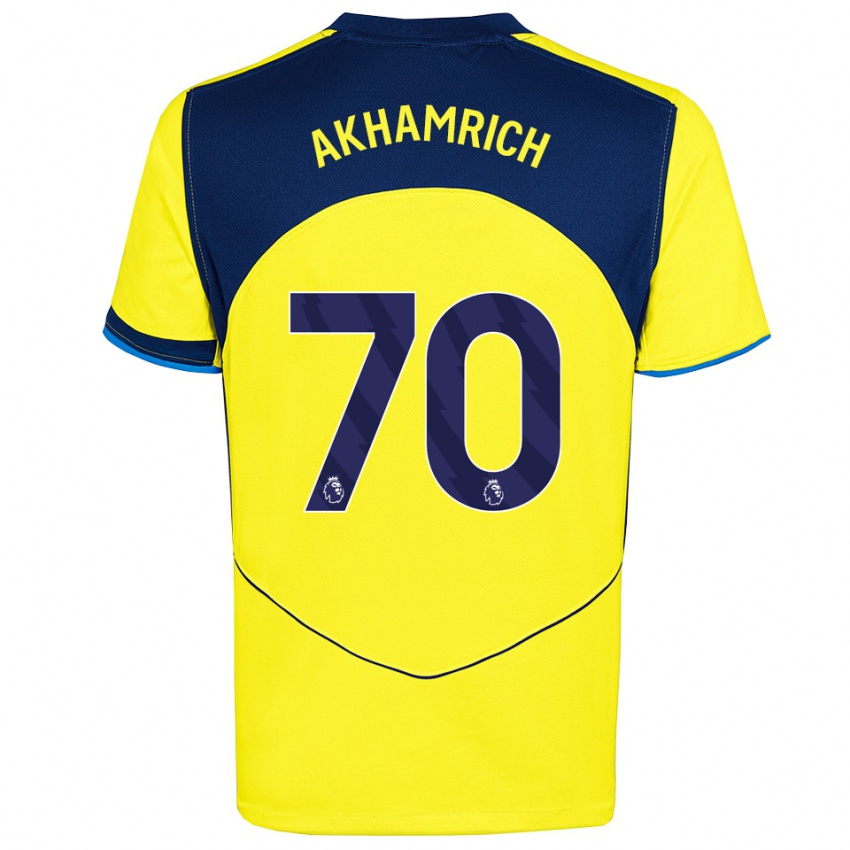 נשים יוסף אחמריך #70 צהוב נייבי ג'רזי קיט שלישי 2025/26 חולצה קצרה