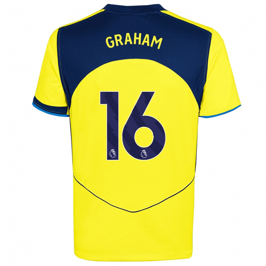 נשים קיט גראהם #16 צהוב נייבי ג'רזי קיט שלישי 2025/26 חולצה קצרה