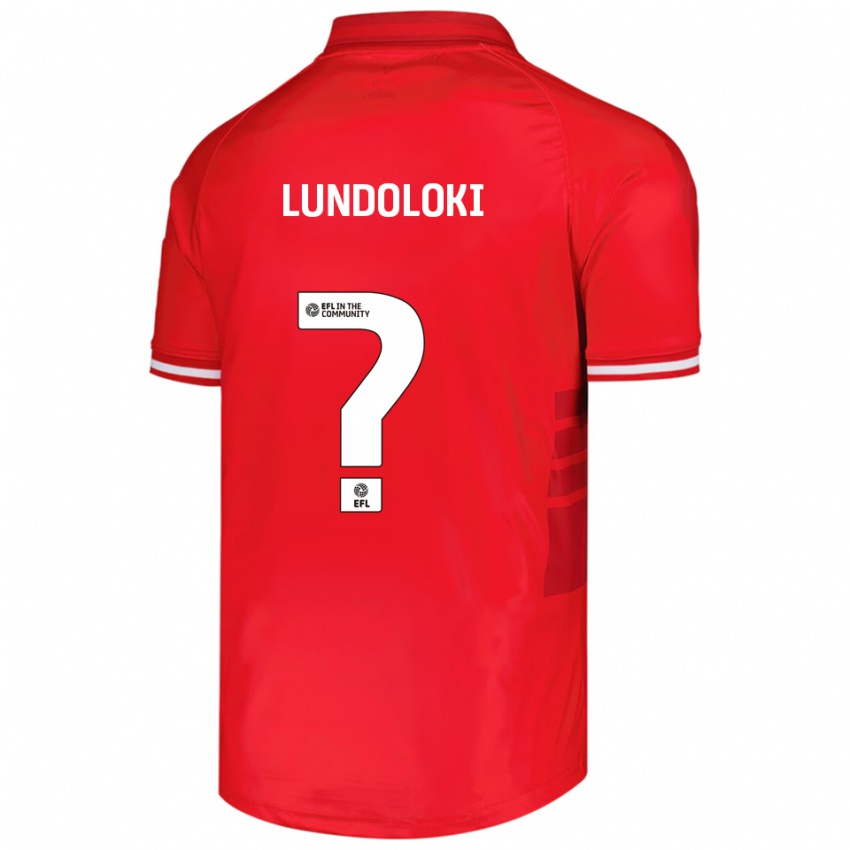 ילדים Geoffrey Lundoloki #0 אדום לבן ג'רזי ביתית 2025/26 חולצה קצרה