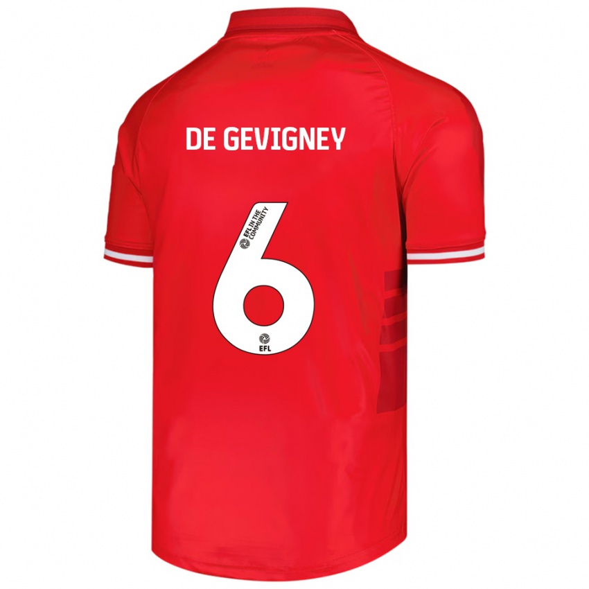 ילדים Maël De Gevigney #6 אדום לבן ג'רזי ביתית 2025/26 חולצה קצרה