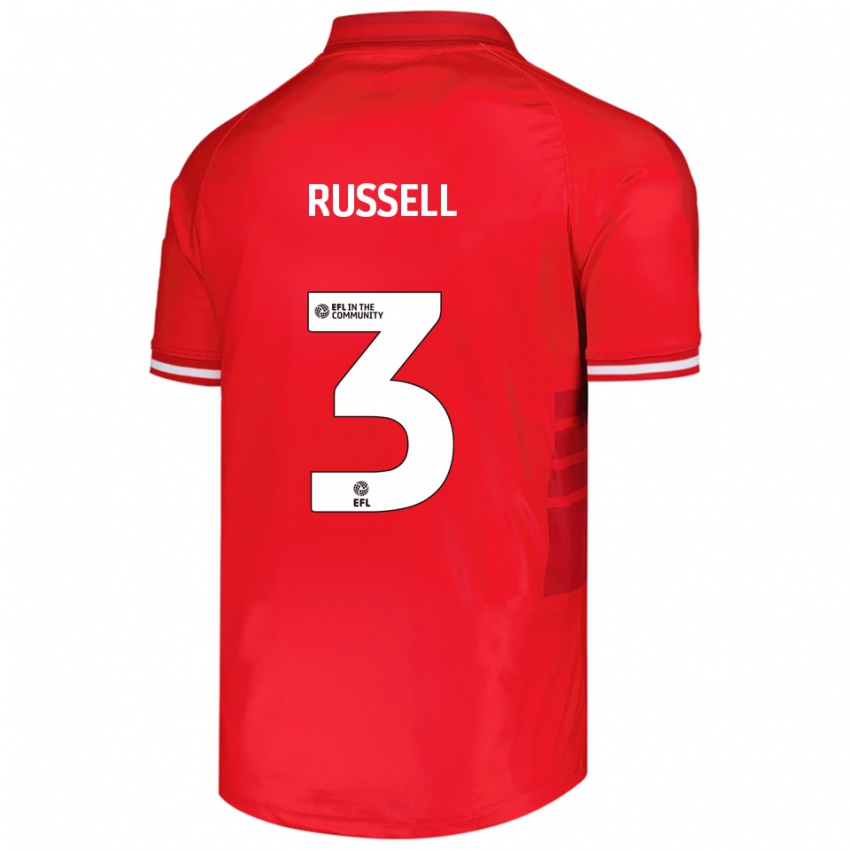 ילדים ג'ון ראסל #3 אדום לבן ג'רזי ביתית 2025/26 חולצה קצרה