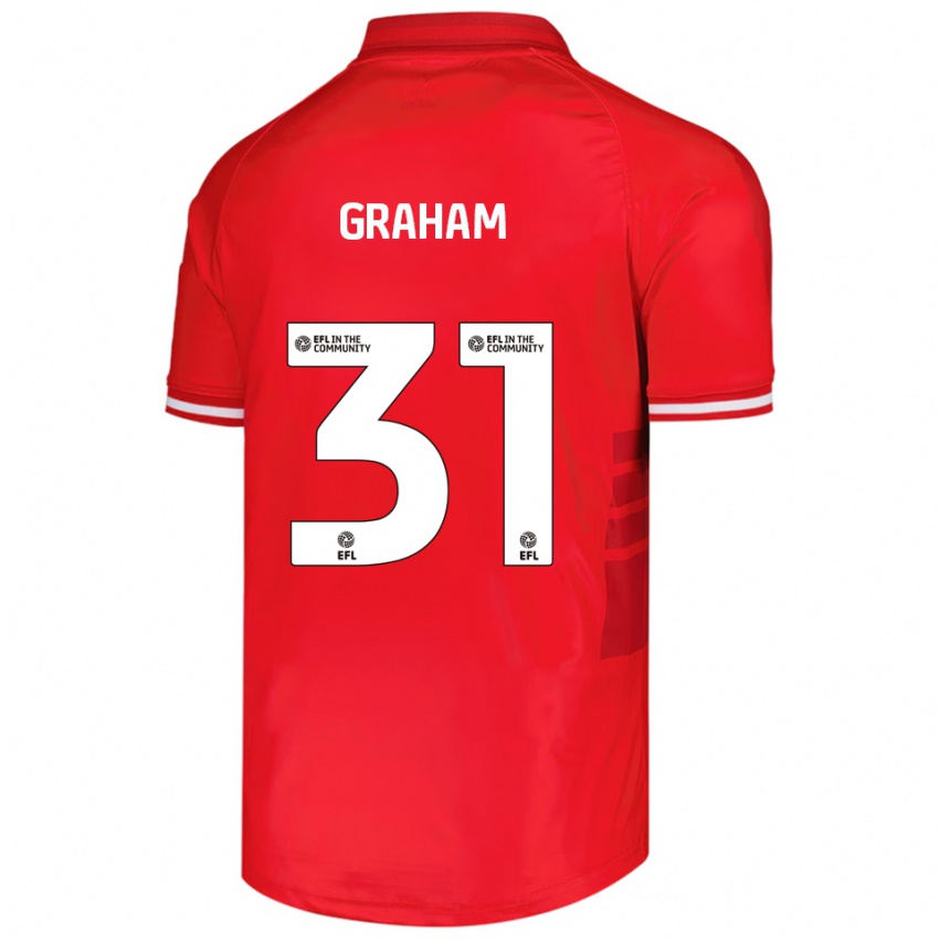 ילדים Kieran Graham #31 אדום לבן ג'רזי ביתית 2025/26 חולצה קצרה