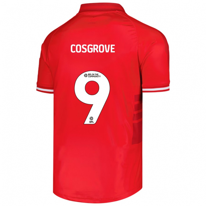 ילדים סם קוסגרוב #9 אדום לבן ג'רזי ביתית 2025/26 חולצה קצרה
