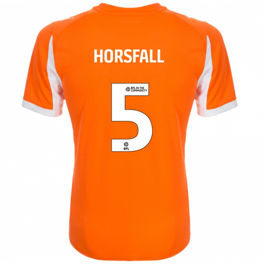 ילדים Fraser Horsfall #5 כתום לבן ג'רזי ביתית 2025/26 חולצה קצרה