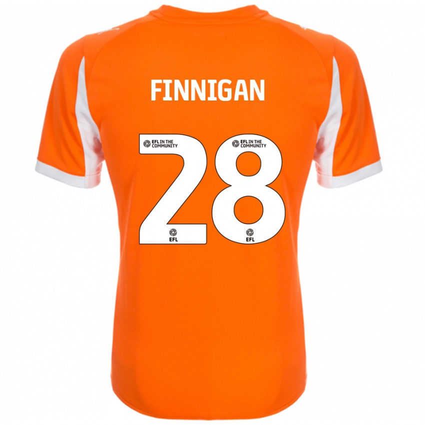 ילדים ריאן פיניגן #28 כתום לבן ג'רזי ביתית 2025/26 חולצה קצרה