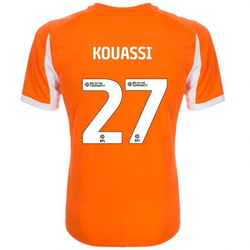 ילדים קיליאן קואסי #27 כתום לבן ג'רזי ביתית 2025/26 חולצה קצרה