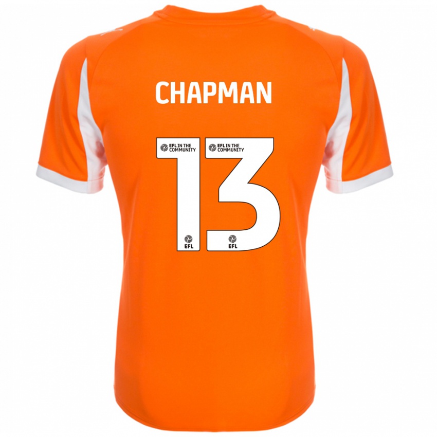 ילדים מקנזי צ׳פמן #13 כתום לבן ג'רזי ביתית 2025/26 חולצה קצרה