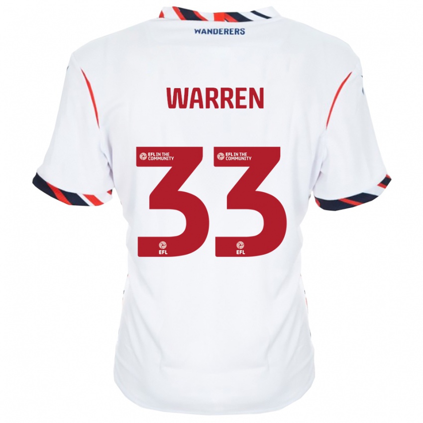 ילדים Charlie Warren #33 לבן אדום ג'רזי ביתית 2025/26 חולצה קצרה