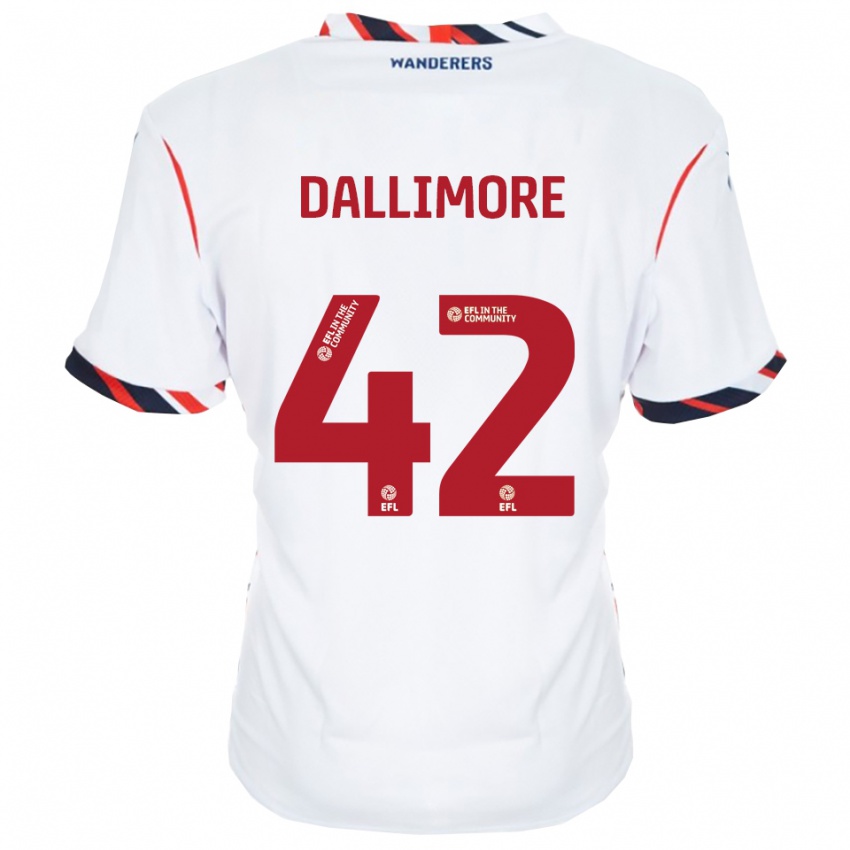 ילדים Jack Dallimore #42 לבן אדום ג'רזי ביתית 2025/26 חולצה קצרה