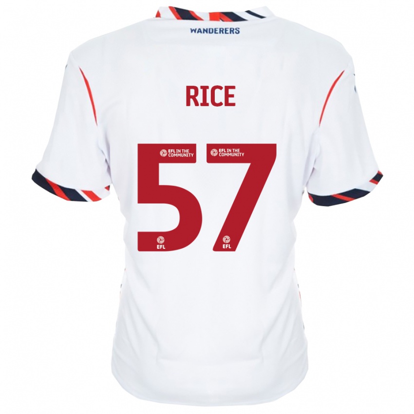 ילדים Harrison Rice #57 לבן אדום ג'רזי ביתית 2025/26 חולצה קצרה