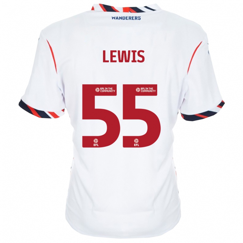 ילדים Conor Lewis #55 לבן אדום ג'רזי ביתית 2025/26 חולצה קצרה