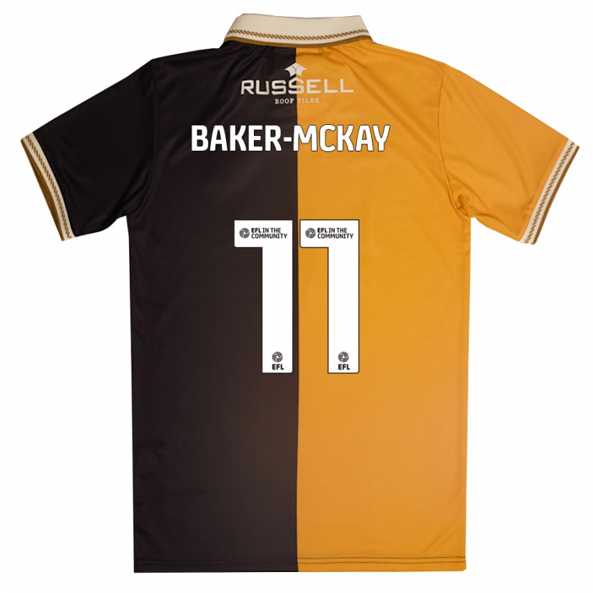 ילדים Kiyan Baker-Mckay #11 צהוב שחור ג'רזי ביתית 2025/26 חולצה קצרה