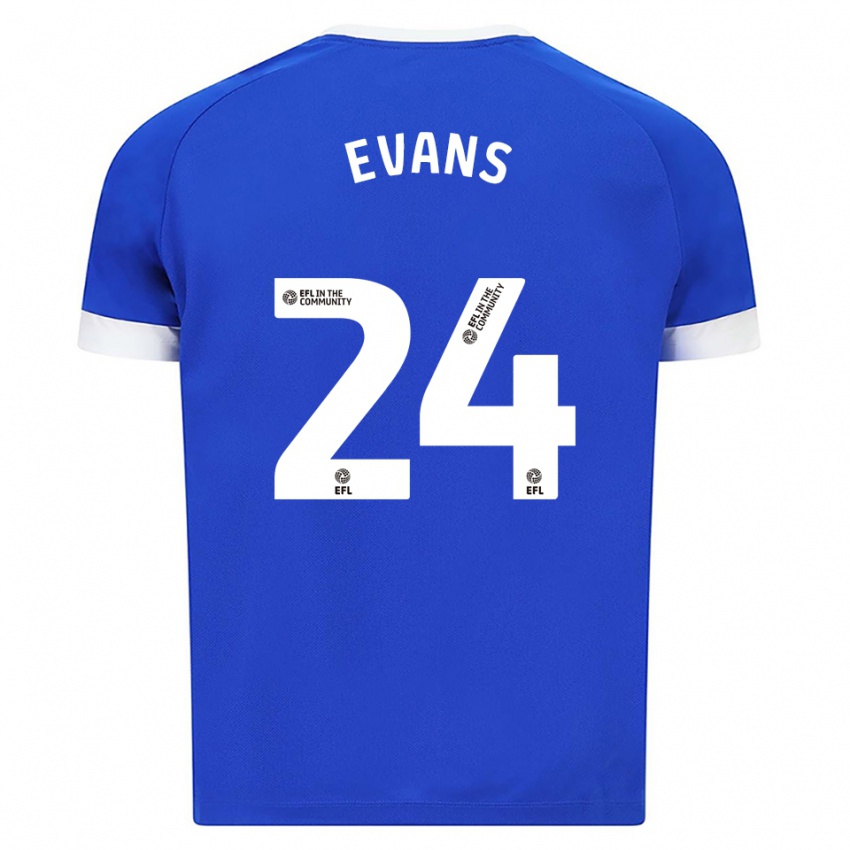 ילדים Helen Evans #24 כחול לבן ג'רזי ביתית 2025/26 חולצה קצרה