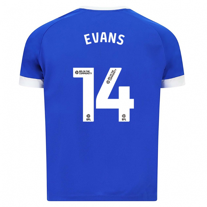 ילדים Shannon Evans #14 כחול לבן ג'רזי ביתית 2025/26 חולצה קצרה