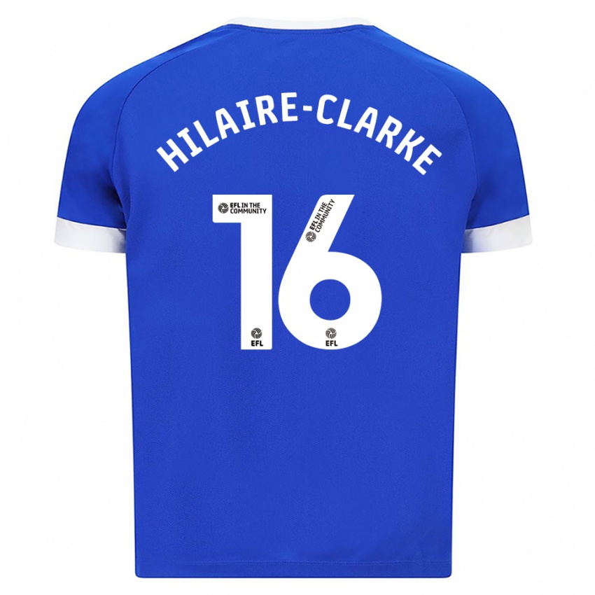 ילדים Riley Hilaire-Clarke #16 כחול לבן ג'רזי ביתית 2025/26 חולצה קצרה