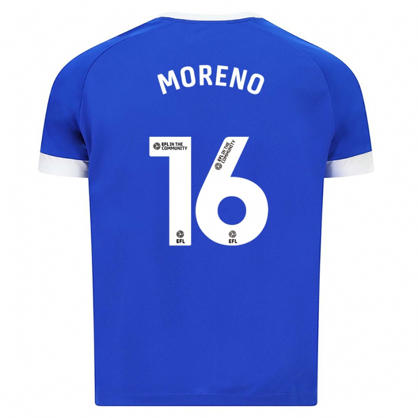 ילדים Paul Moreno #16 כחול לבן ג'רזי ביתית 2025/26 חולצה קצרה
