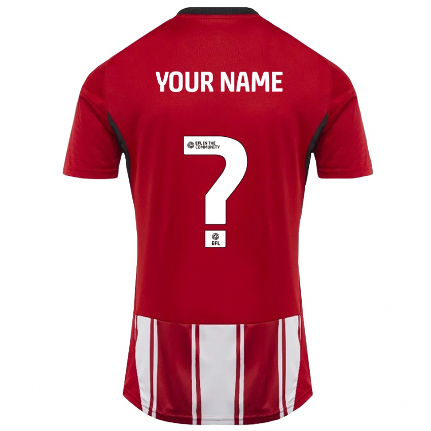 ילדים השם שלך #0 אדום לבן שחור ג'רזי ביתית 2025/26 חולצה קצרה