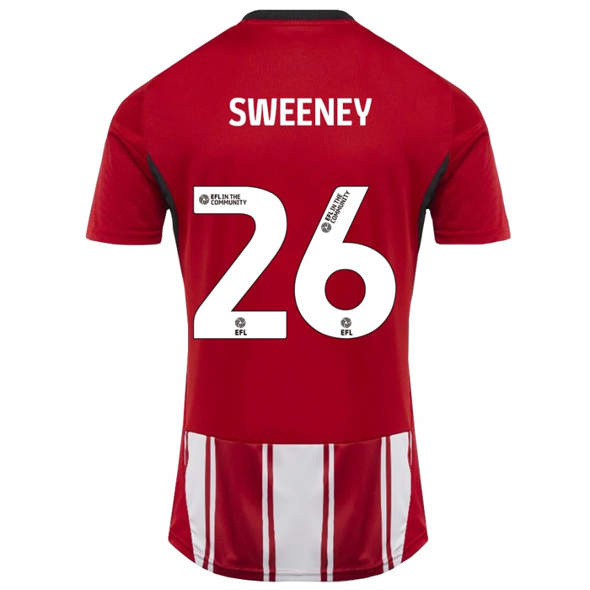 ילדים פירס סוויני #26 אדום לבן שחור ג'רזי ביתית 2025/26 חולצה קצרה