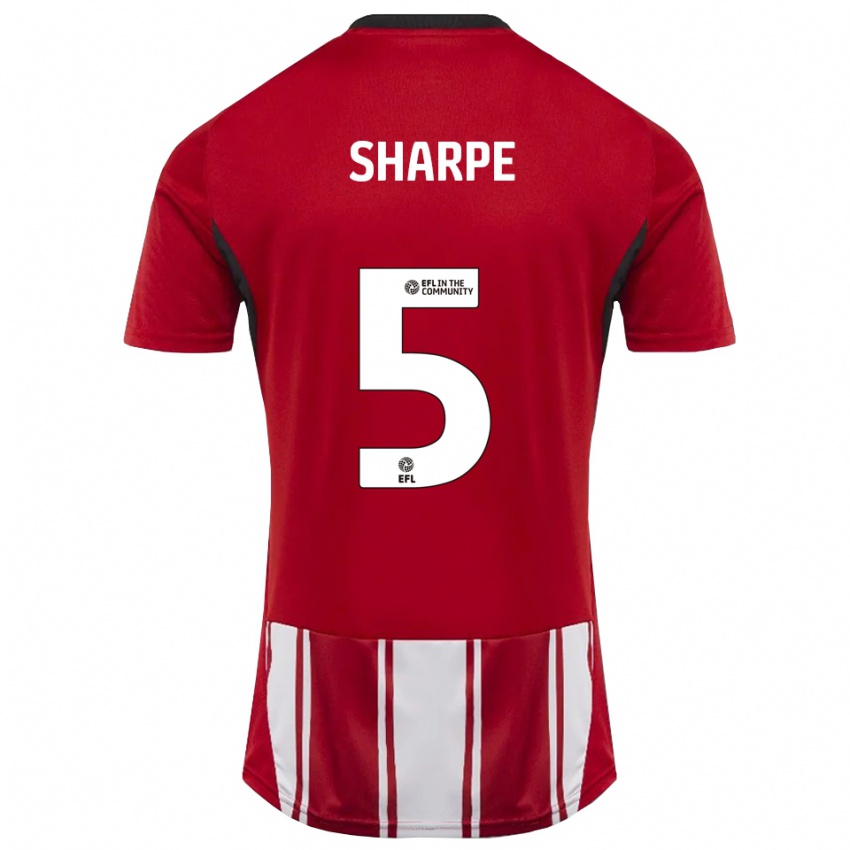 ילדים Manfy Sharpe #5 אדום לבן שחור ג'רזי ביתית 2025/26 חולצה קצרה