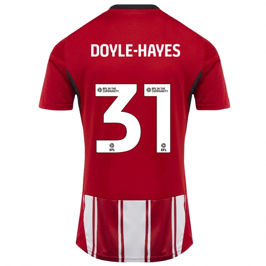 ילדים Jake Doyle-Hayes #31 אדום לבן שחור ג'רזי ביתית 2025/26 חולצה קצרה