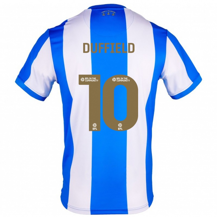 ילדים Ella Duffield #10 כחול לבן ג'רזי ביתית 2025/26 חולצה קצרה