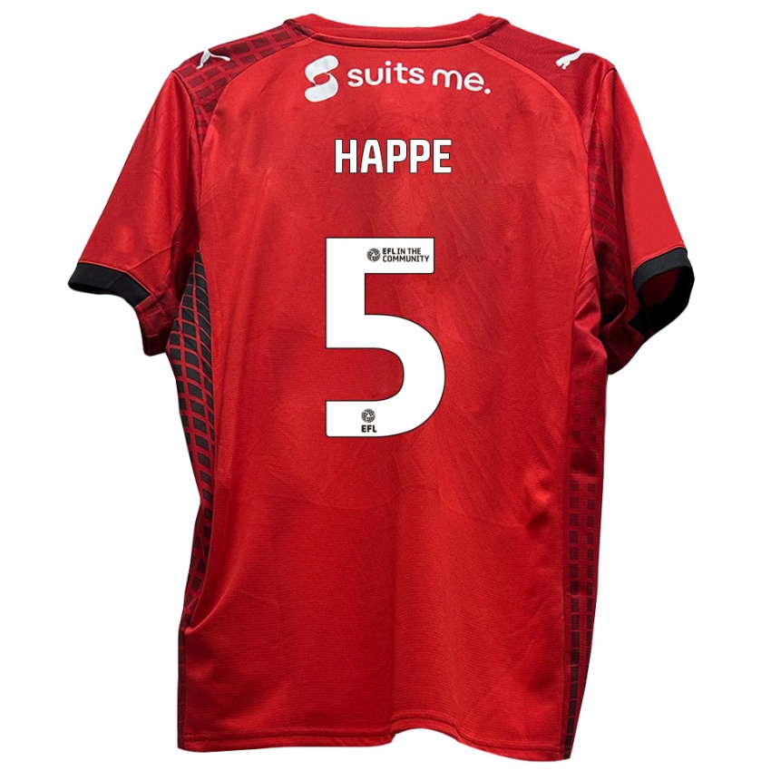 ילדים דן האפה #5 אדום שחור ג'רזי ביתית 2025/26 חולצה קצרה