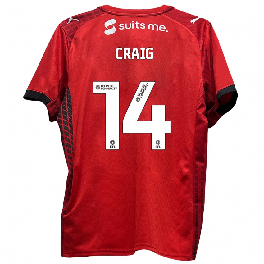 ילדים Michael Craig #14 אדום שחור ג'רזי ביתית 2025/26 חולצה קצרה