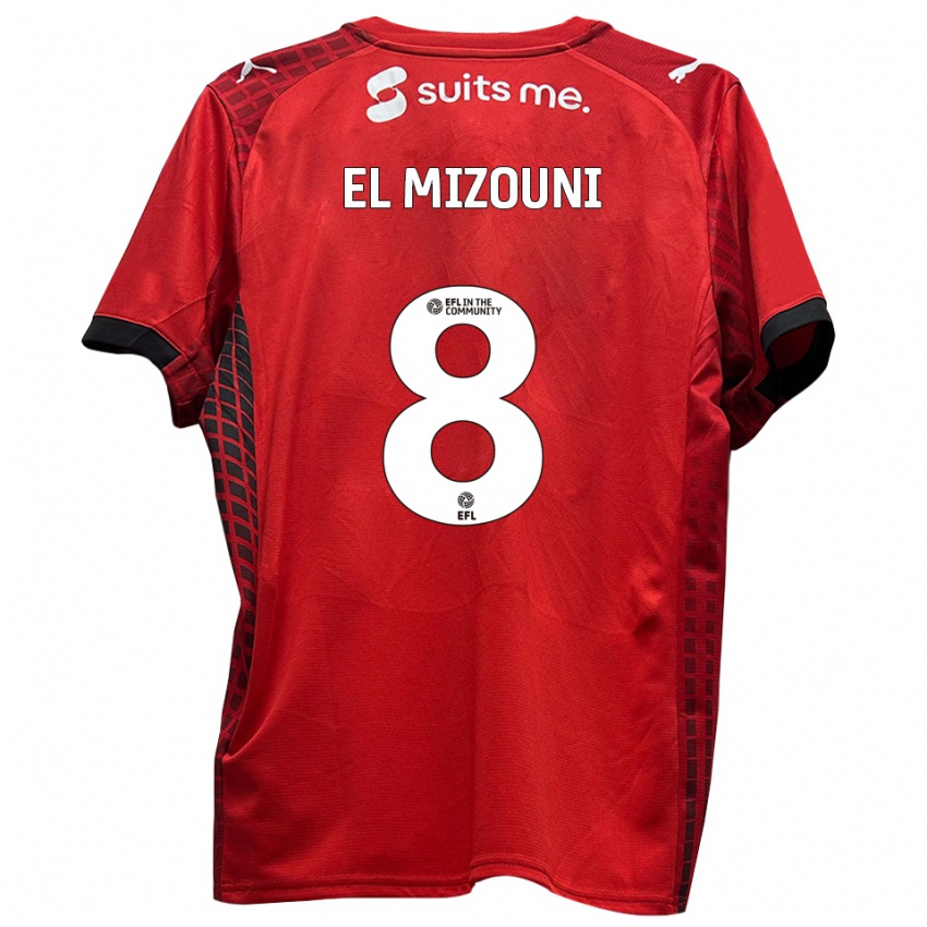 ילדים Idris El Mizouni #8 אדום שחור ג'רזי ביתית 2025/26 חולצה קצרה