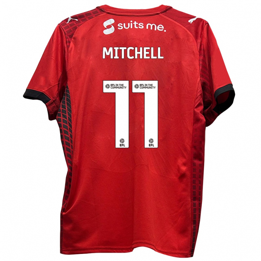 ילדים דמיטרי מיטשל #11 אדום שחור ג'רזי ביתית 2025/26 חולצה קצרה