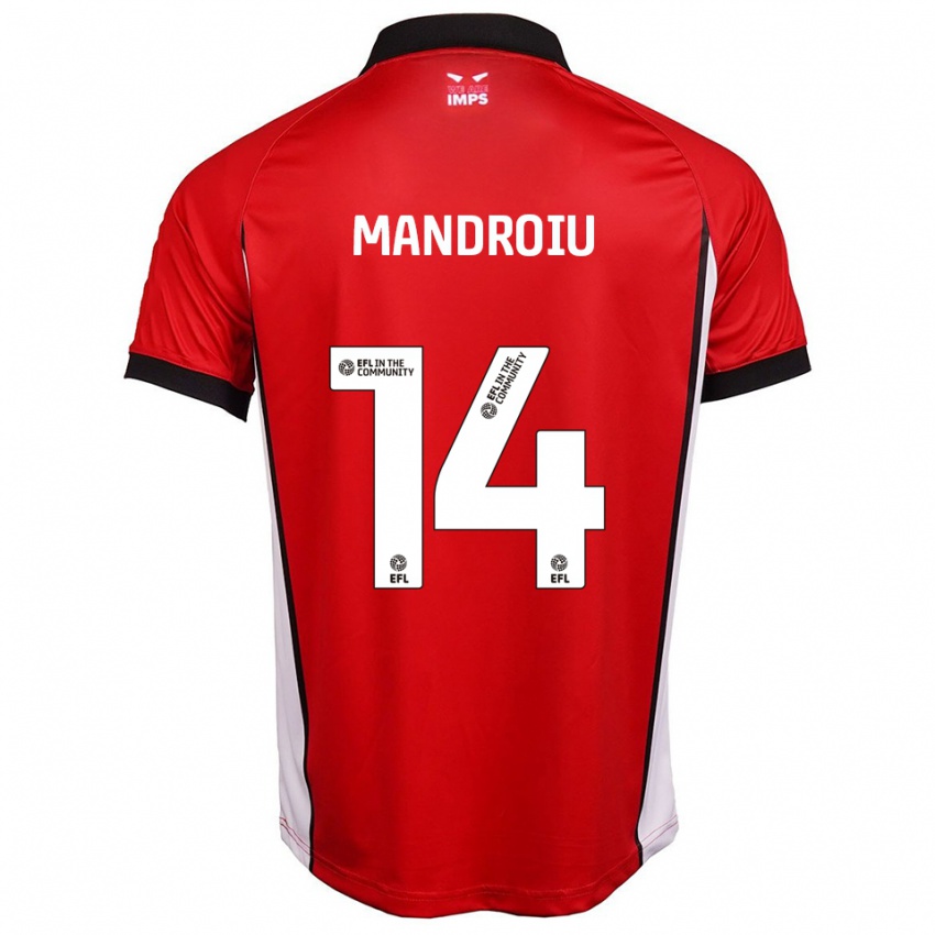 ילדים דניאל מנדרויו #14 אדום לבן ג'רזי ביתית 2025/26 חולצה קצרה