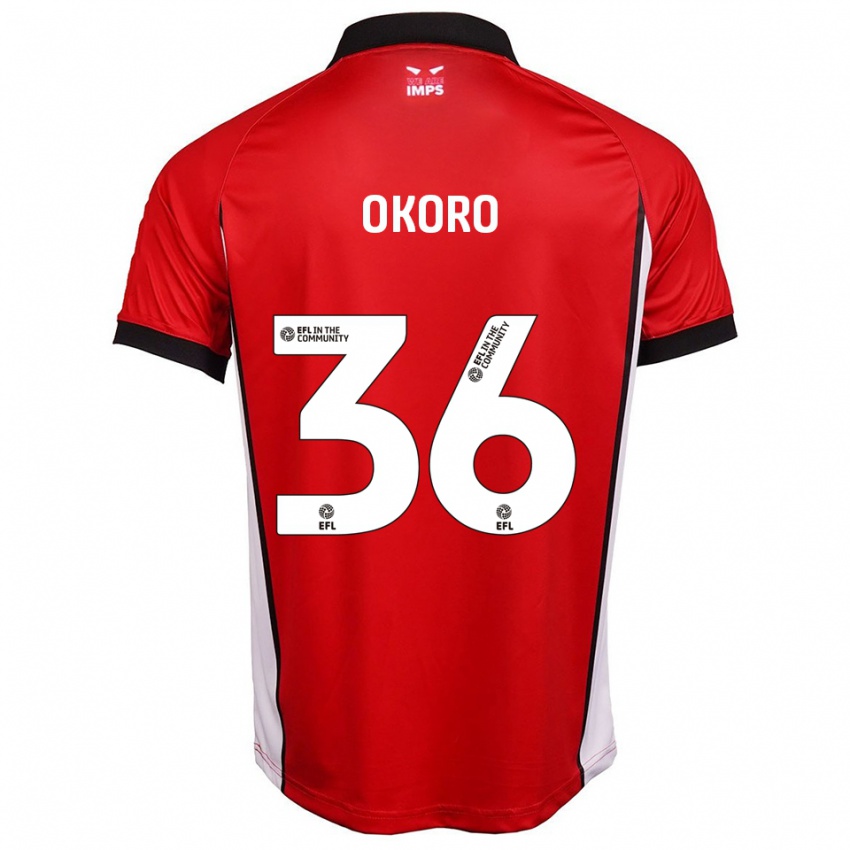 ילדים זאן אוקורו #36 אדום לבן ג'רזי ביתית 2025/26 חולצה קצרה