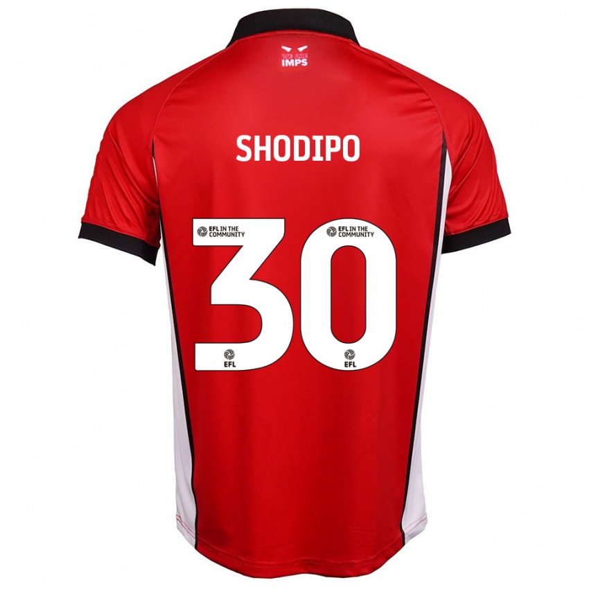 ילדים אולאמידה שודיפו #30 אדום לבן ג'רזי ביתית 2025/26 חולצה קצרה