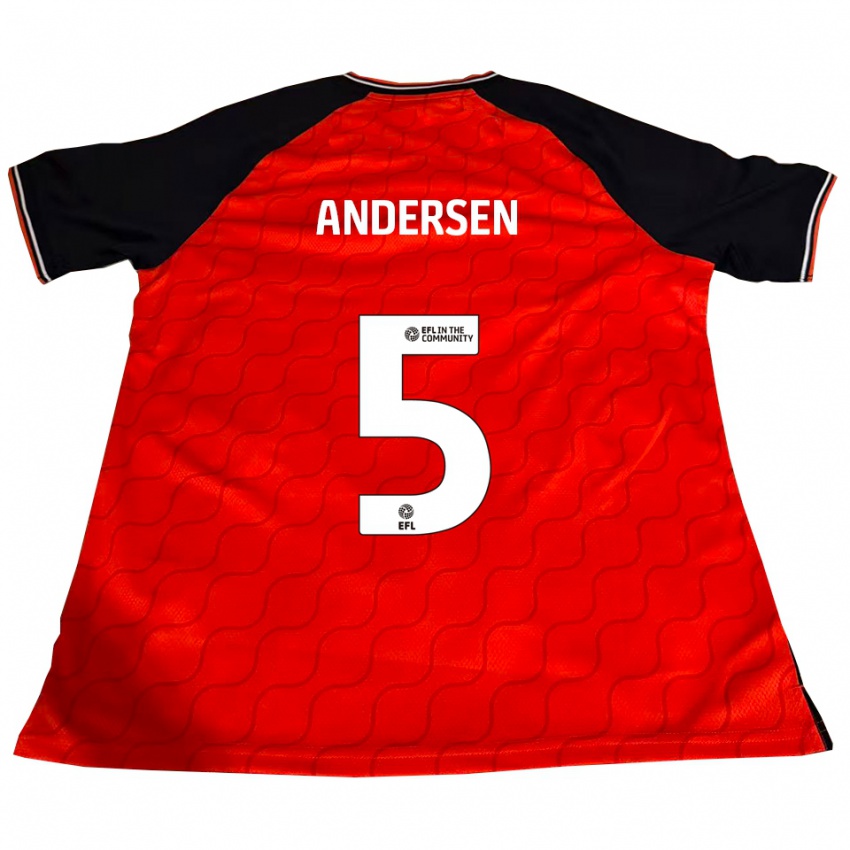 ילדים מאדס ג'ואל אנדרסן #5 כתום שחור לבן ג'רזי ביתית 2025/26 חולצה קצרה