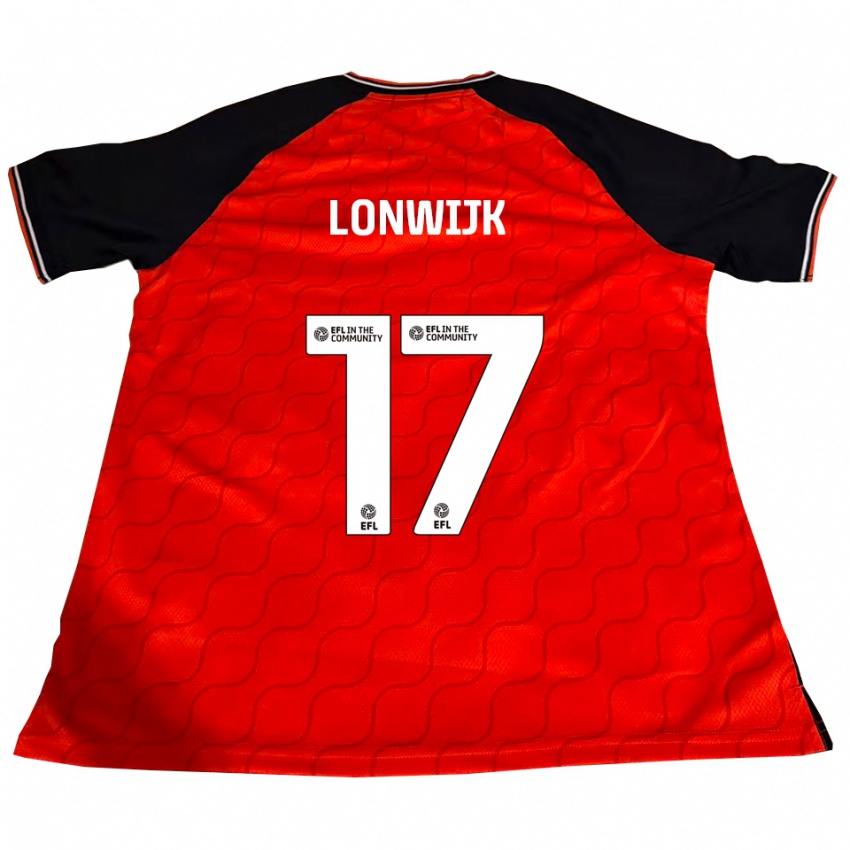 ילדים Nigel Lonwijk #17 כתום שחור לבן ג'רזי ביתית 2025/26 חולצה קצרה