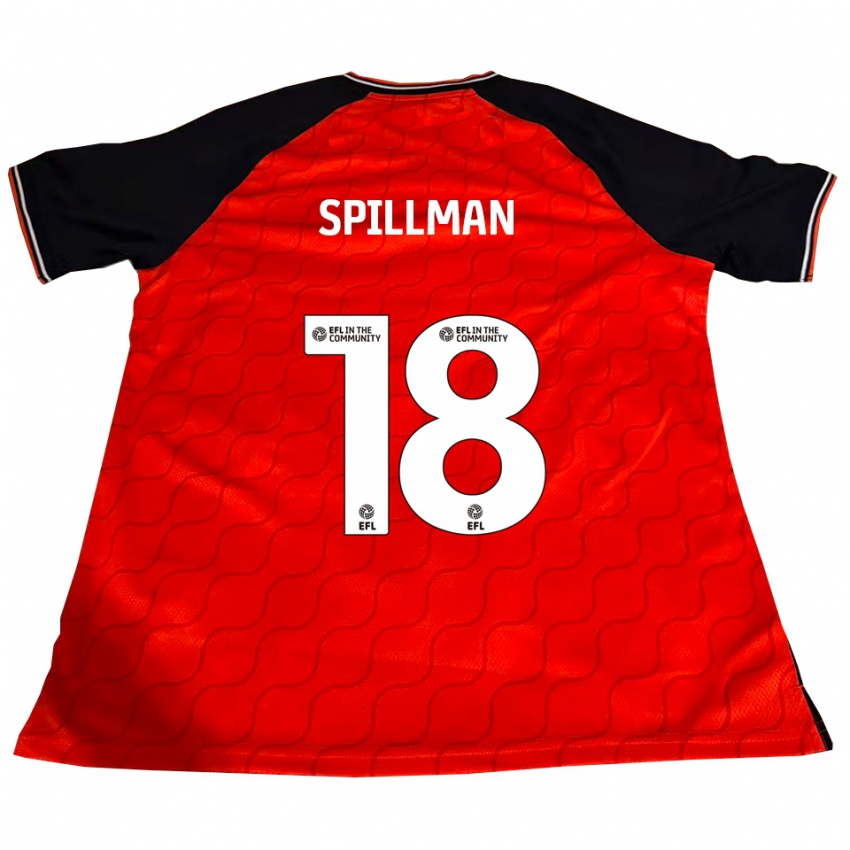 ילדים Gabriella Spillman #18 כתום שחור לבן ג'רזי ביתית 2025/26 חולצה קצרה