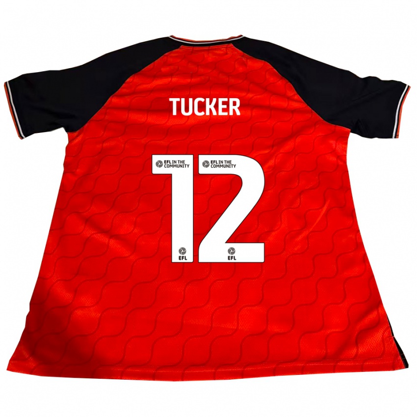 ילדים Nancy Tucker #12 כתום שחור לבן ג'רזי ביתית 2025/26 חולצה קצרה