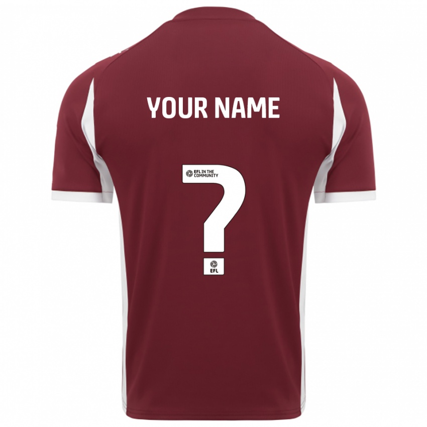 ילדים השם שלך #0 בורדו לבן ג'רזי ביתית 2025/26 חולצה קצרה