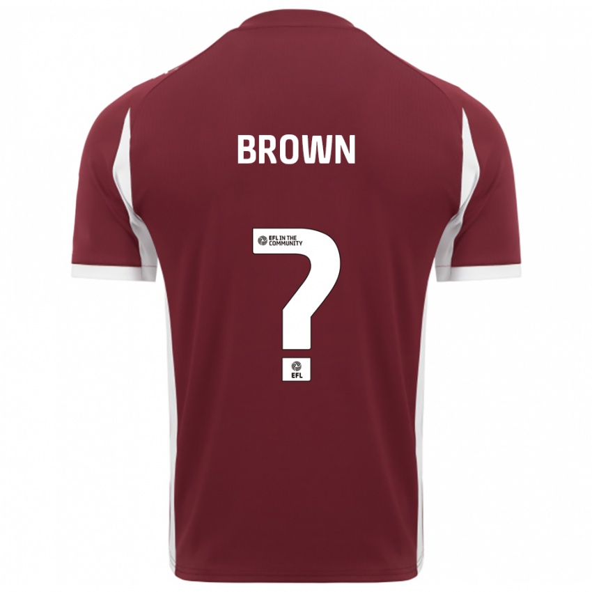 ילדים Eden Brown #0 בורדו לבן ג'רזי ביתית 2025/26 חולצה קצרה