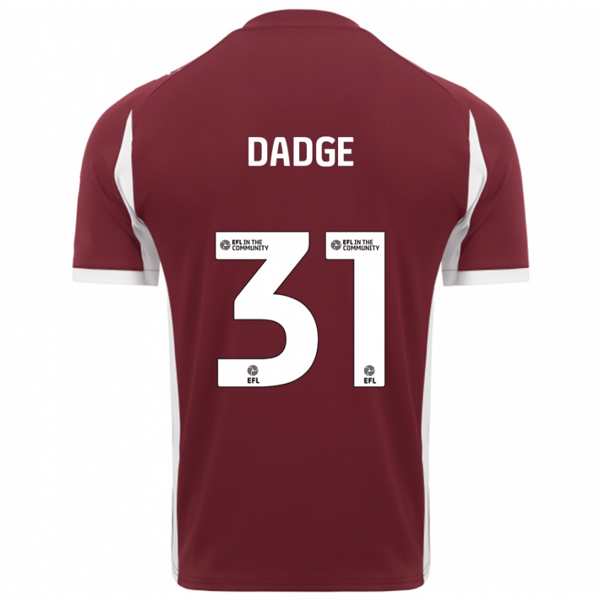 ילדים ג׳יימס דאדג׳ #31 בורדו לבן ג'רזי ביתית 2025/26 חולצה קצרה
