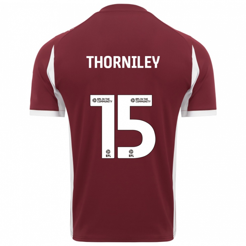 ילדים ג'ורדן ת'ורנילי #15 בורדו לבן ג'רזי ביתית 2025/26 חולצה קצרה