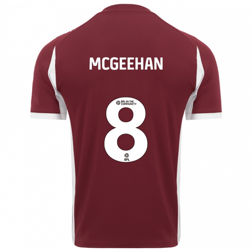 ילדים קמרון מקגיהאן #8 בורדו לבן ג'רזי ביתית 2025/26 חולצה קצרה