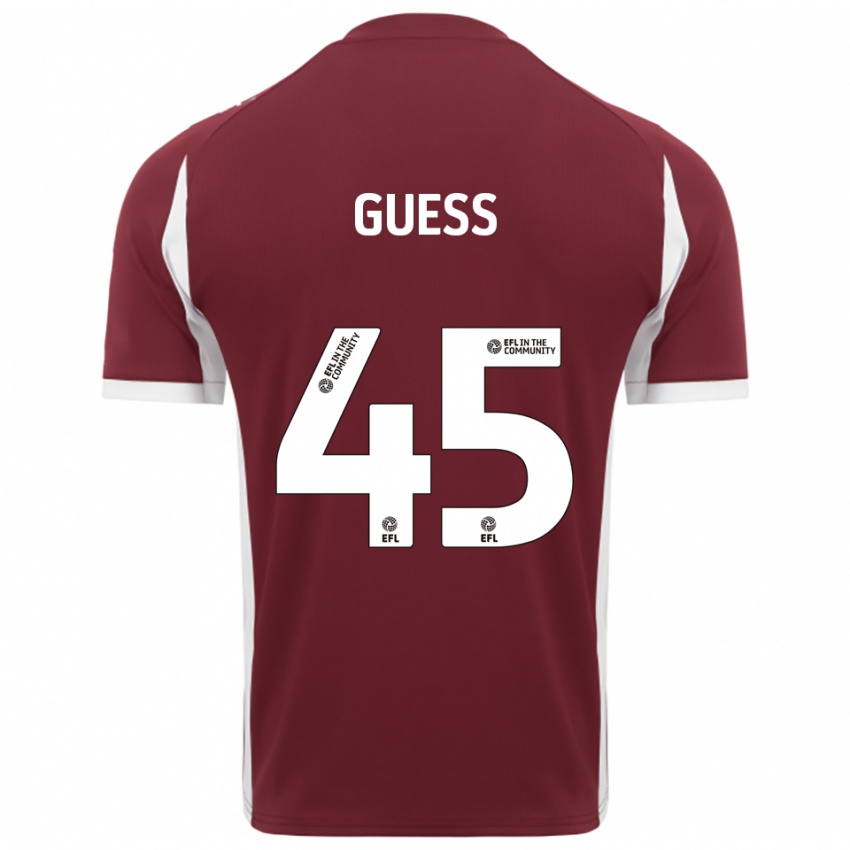 ילדים Harry Guess #45 בורדו לבן ג'רזי ביתית 2025/26 חולצה קצרה