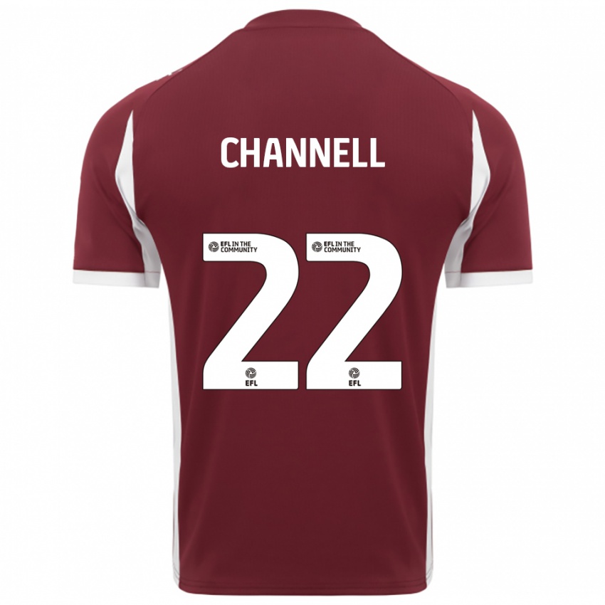 ילדים Laila Channell #22 בורדו לבן ג'רזי ביתית 2025/26 חולצה קצרה