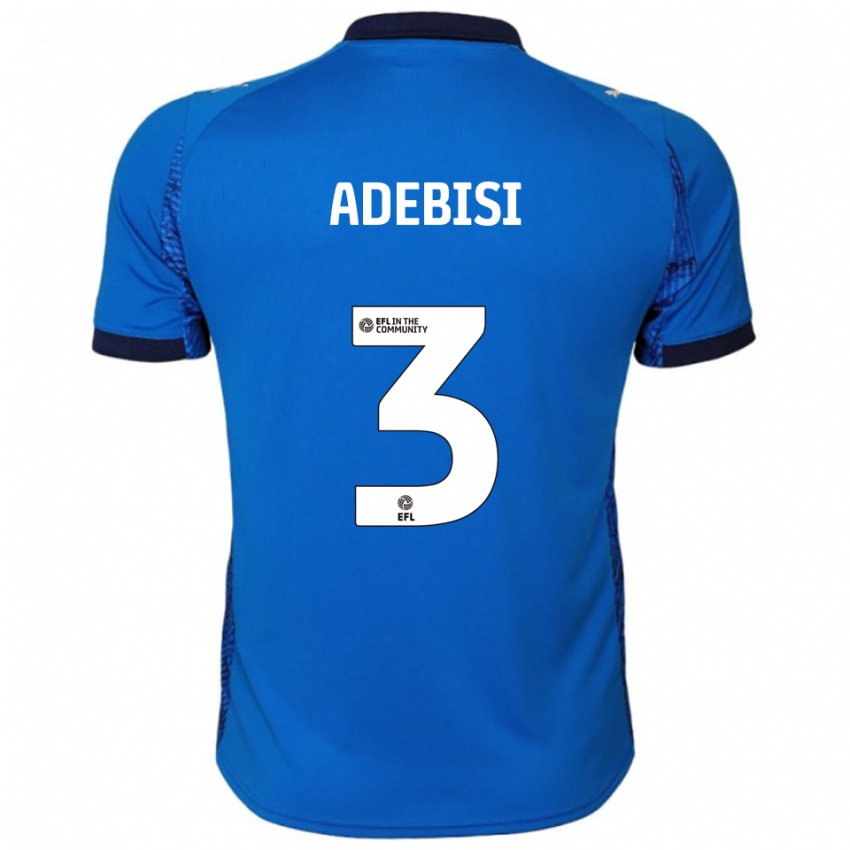 ילדים Rio Adebisi #3 כחול לבן ג'רזי ביתית 2025/26 חולצה קצרה