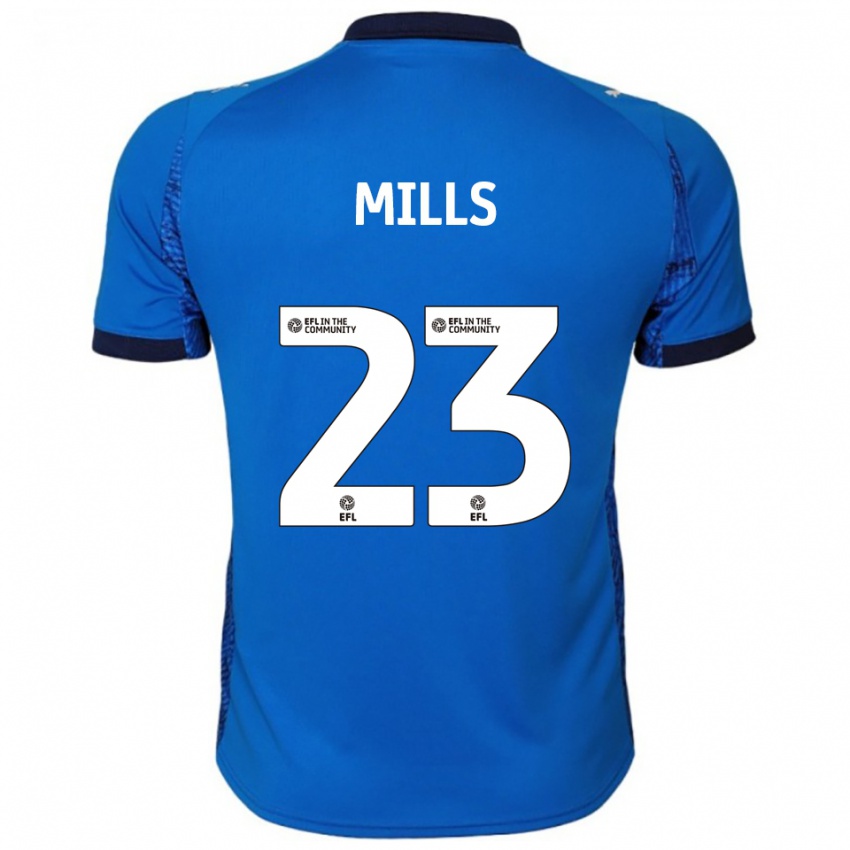 ילדים הארלי מילס #23 כחול לבן ג'רזי ביתית 2025/26 חולצה קצרה