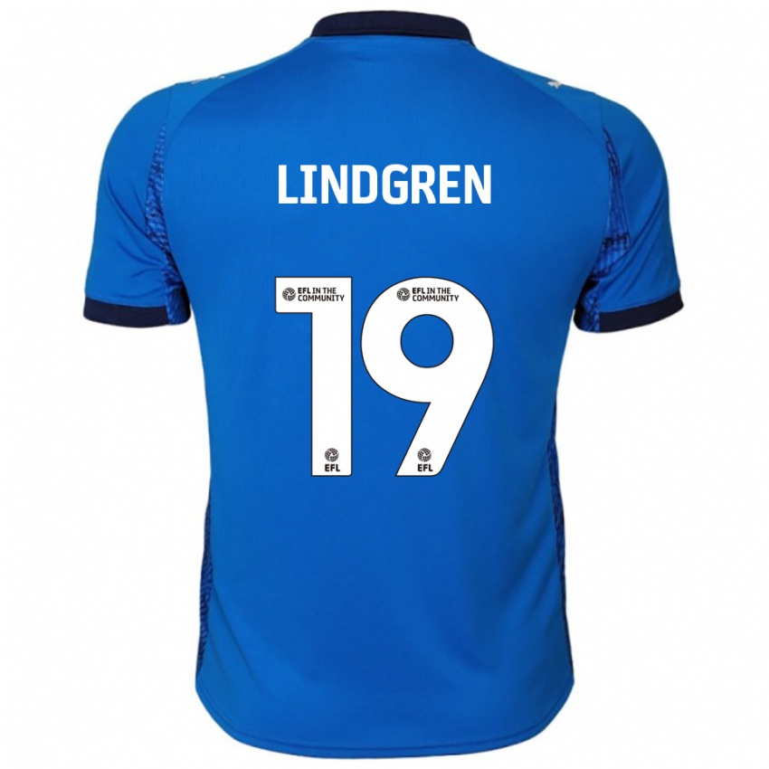 ילדים גוסטב לינדגרן #19 כחול לבן ג'רזי ביתית 2025/26 חולצה קצרה